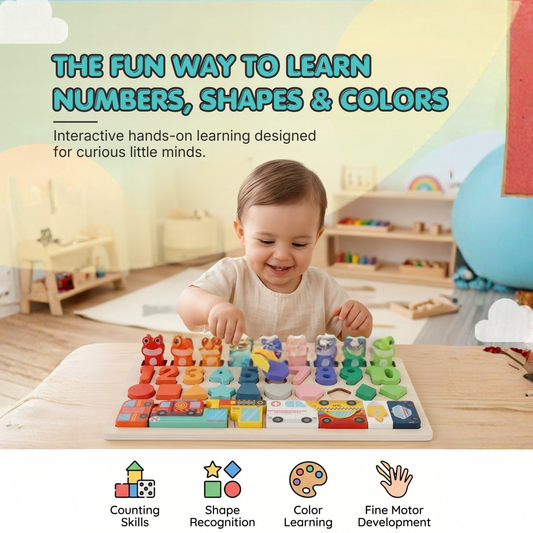 Frog Counting & Shape Sorting Board | Smart Learning Through Play | Ages 3+