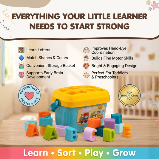 Alphabet Activity Bucket | Fun Shape Sorting & Learning | Ages 2+