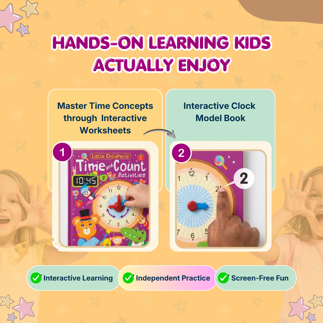Time & Clock Learning Book | Learn Numbers & Clock Skills Through Play | Ages 4+