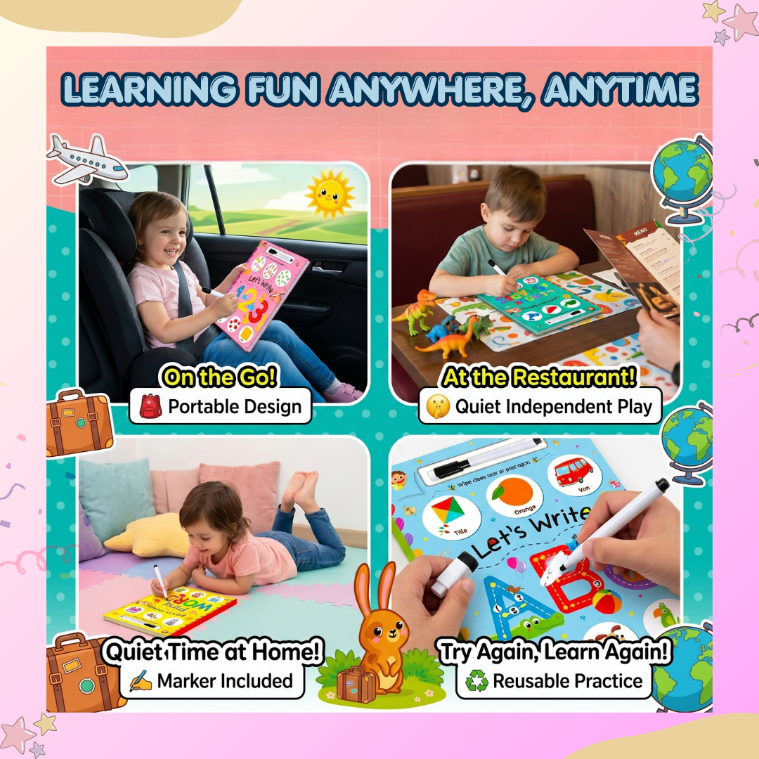 Reusable Tracing Book Set (Pack of 4) | Build Number Writing & Pen Control Skills | Ages 2+