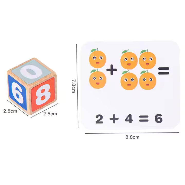 Wooden Math Operation Cube Game Toy Wooden Counting Game