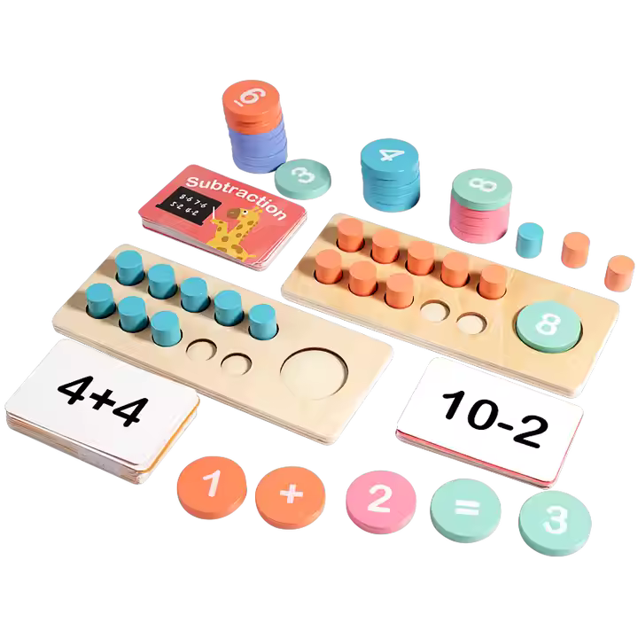 Kids Learning 1-10 Numbers Counting Toy Digital Operation Card Math Match Game