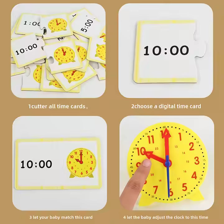 Time Matching Puzzle Preschool Tactile Learning Clock