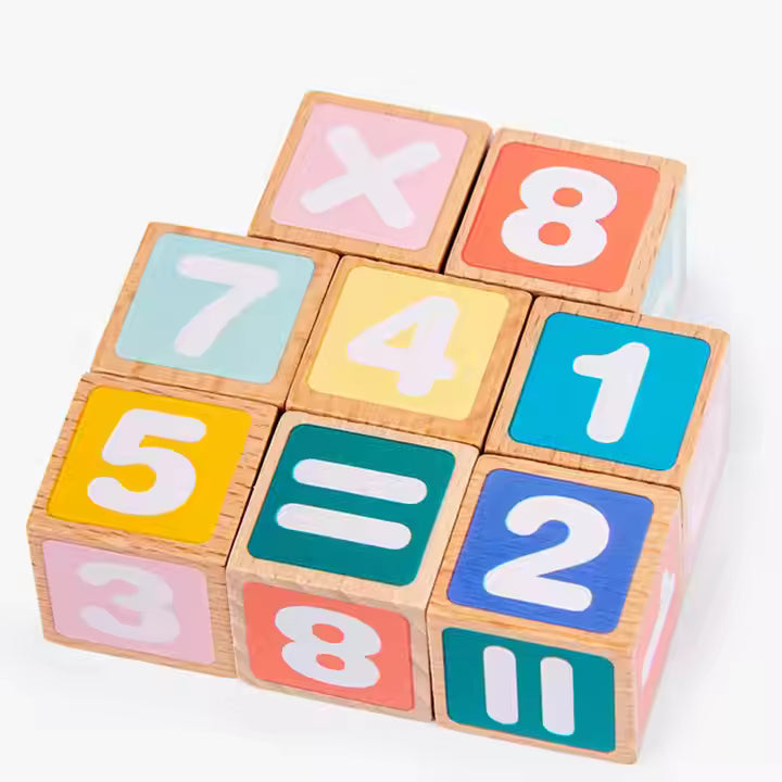 Wooden Math Operation Cube Game Toy Wooden Counting Game