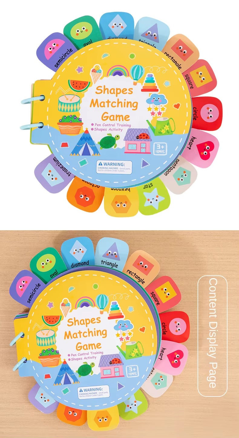 Shapes Matching Game Book – Early Math Learning Activity Toy (Ages 3+)