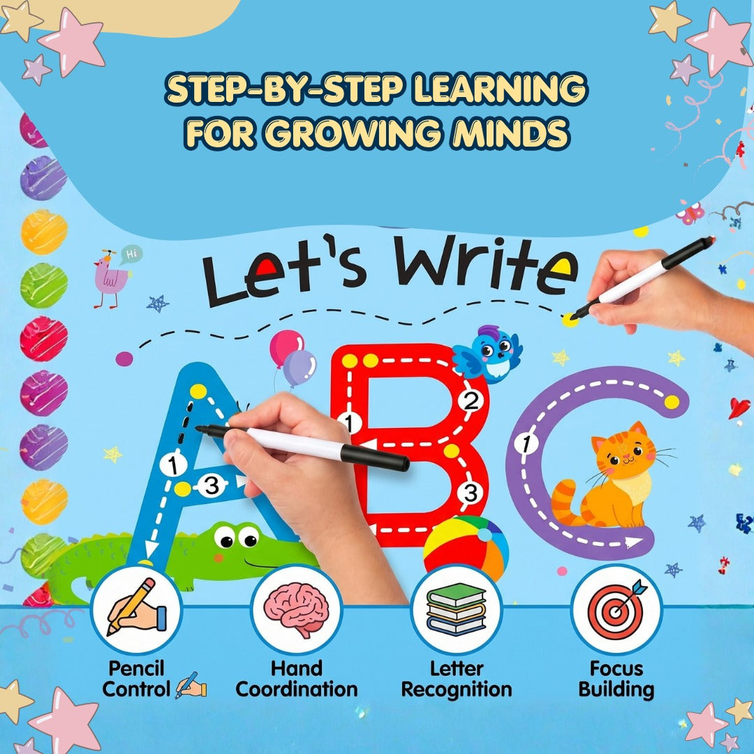 Let's Write ABC – Reusable Writing Practice Book