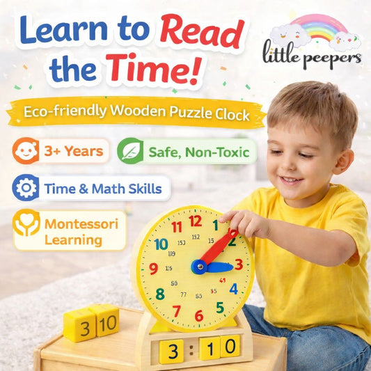 Time Matching Puzzle Preschool Tactile Learning Clock