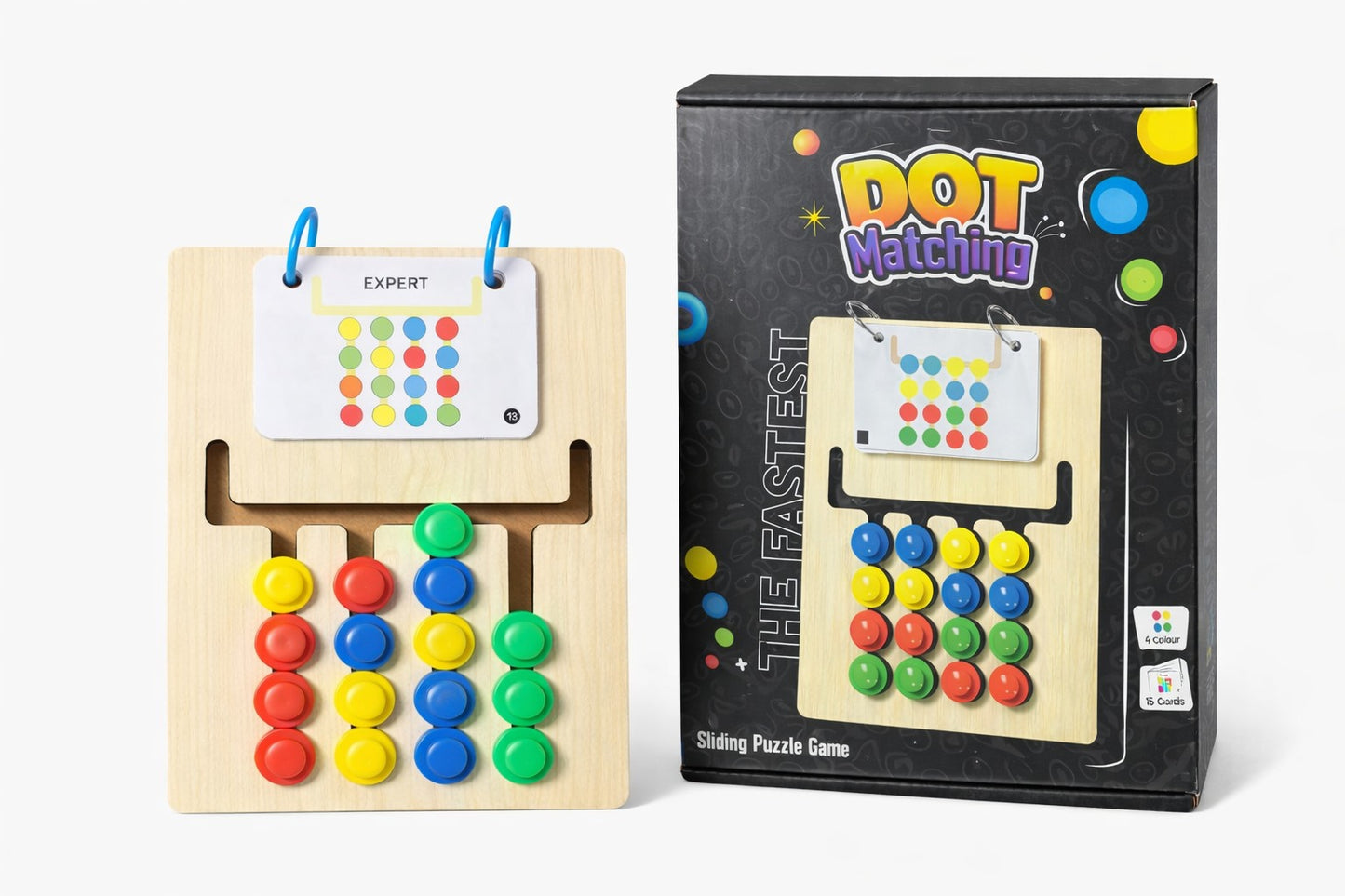 Dot Matching Wooden Sliding puzzle