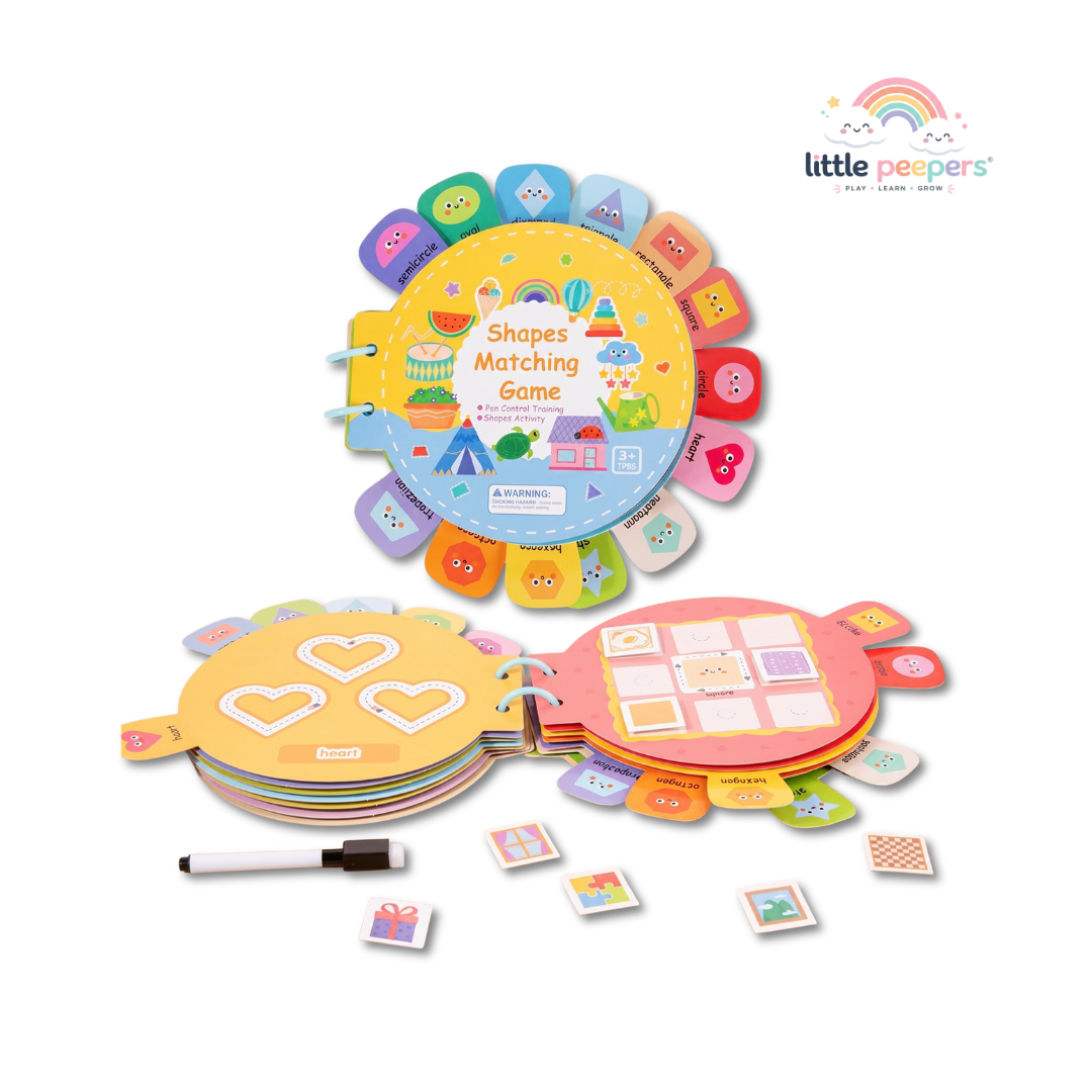 Shapes Matching Activity Book | Early Math Learning Through Play | Ages 3+