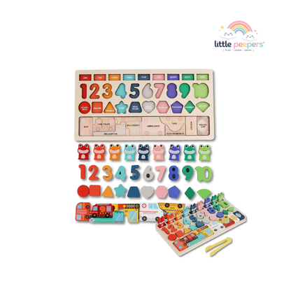 Frog Counting & Shape Sorting Board | Smart Learning Through Play | Ages 3+