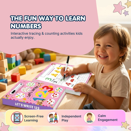 Reusable Number Tracing Book | Build Number Writing & Pen Control Skills | Ages 2+