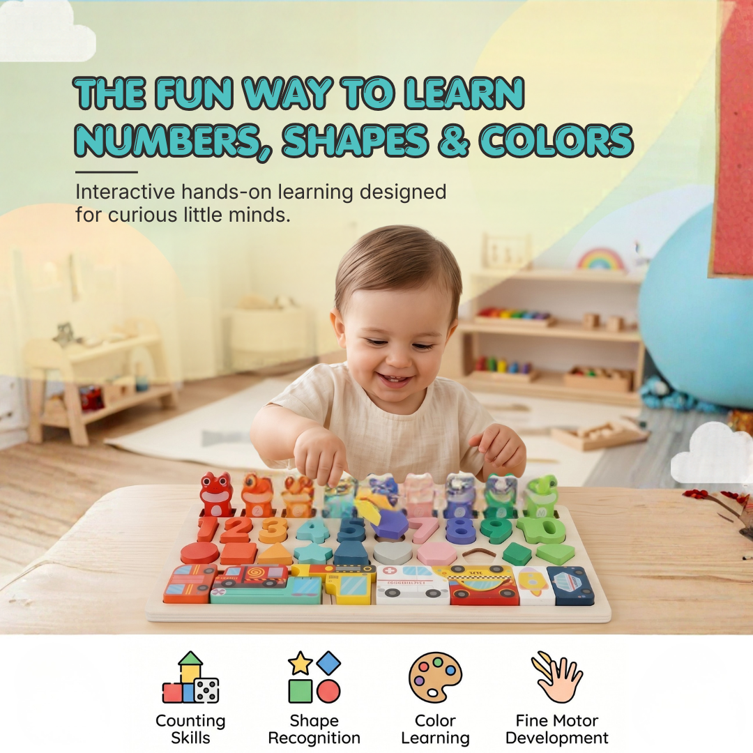 Frog Counting & Shape Sorting Board | Smart Learning Through Play | Ages 3+