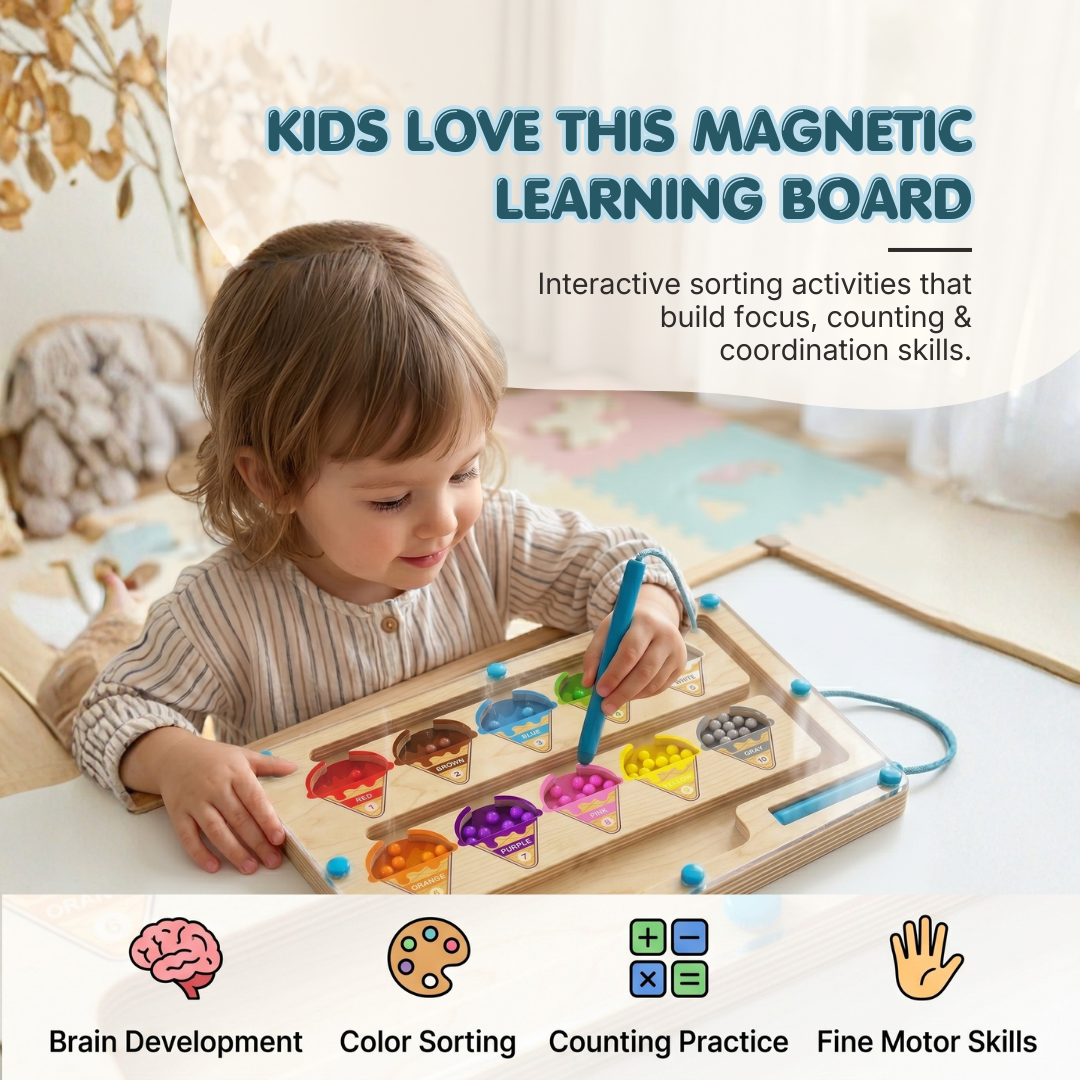 Magnetic Color Sorting Math Board | Smart Learning Through Play | Ages 3+