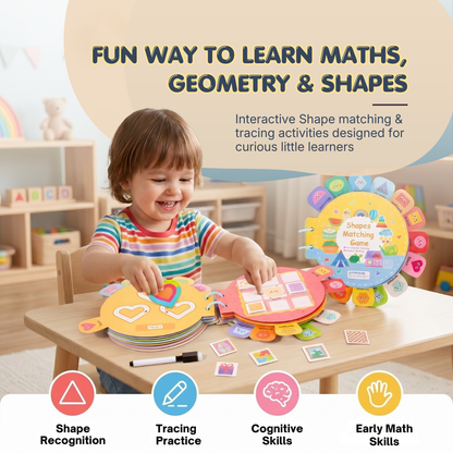Shapes Matching Activity Book | Early Math Learning Through Play | Ages 3+