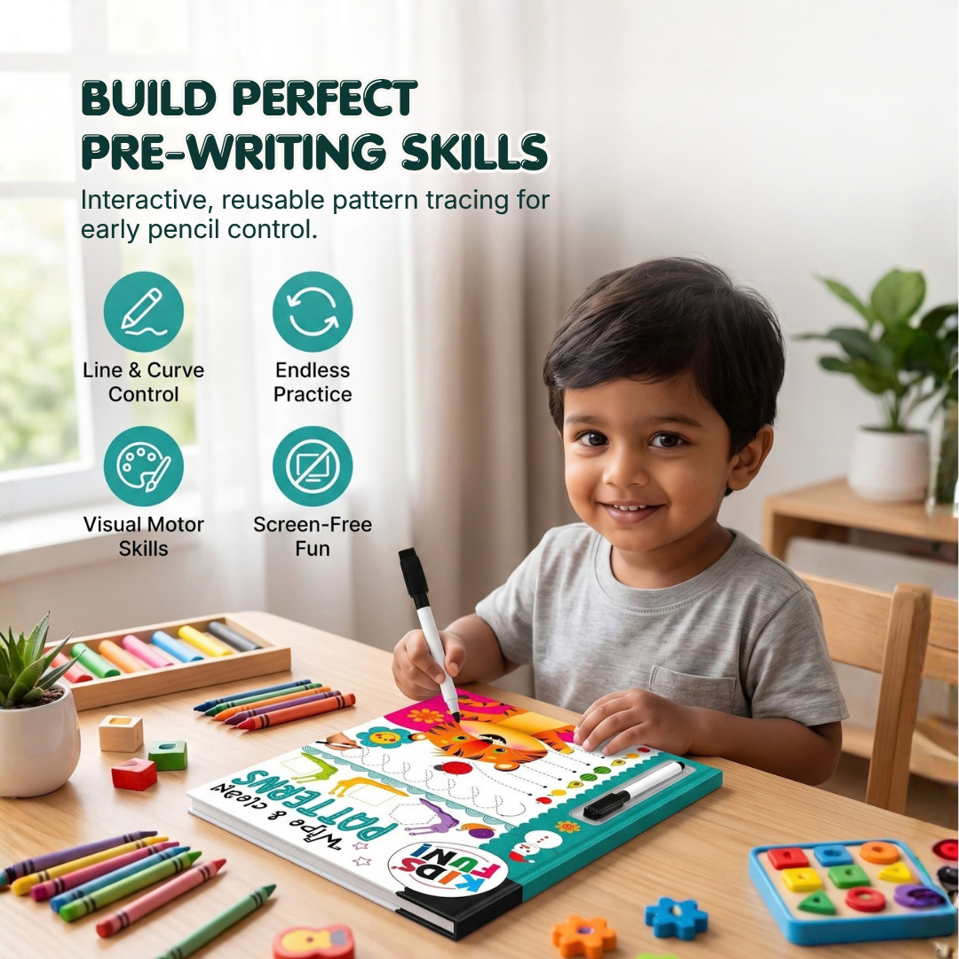 Little Peepers Wipe & Clean Patterns – Reusable Pre-Writing Activity Book