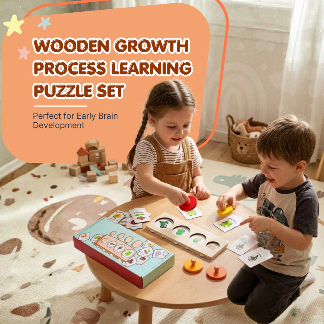 Wooden Growth Process Puzzle Set | Learn Life Cycles Through Play | Build Observation & Thinking Skills | Ages 3+