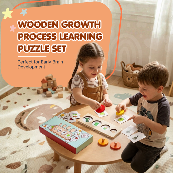 Wooden Growth Process Puzzle Set | Learn Life Cycles Through Play | Build Observation & Thinking Skills | Ages 3+