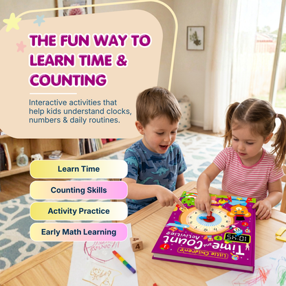 Time & Clock Learning Book | Learn Numbers & Clock Skills Through Play | Ages 4+