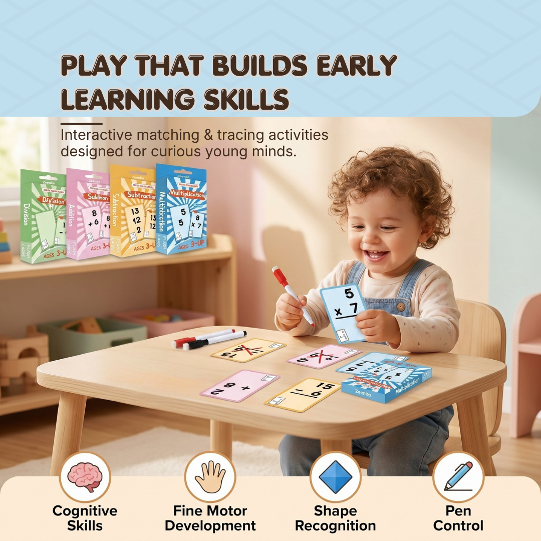 Arithmetic Flash Cards | Early Math Learning Through Play | Ages 3+