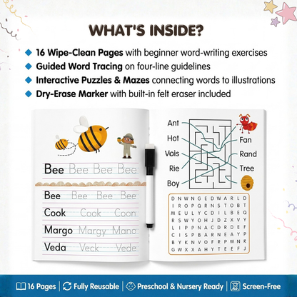 Little Peepers Wipe & Clean First Words Activity Book