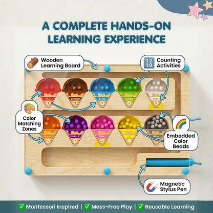 Magnetic Color Sorting Math Board | Smart Learning Through Play | Ages 3+