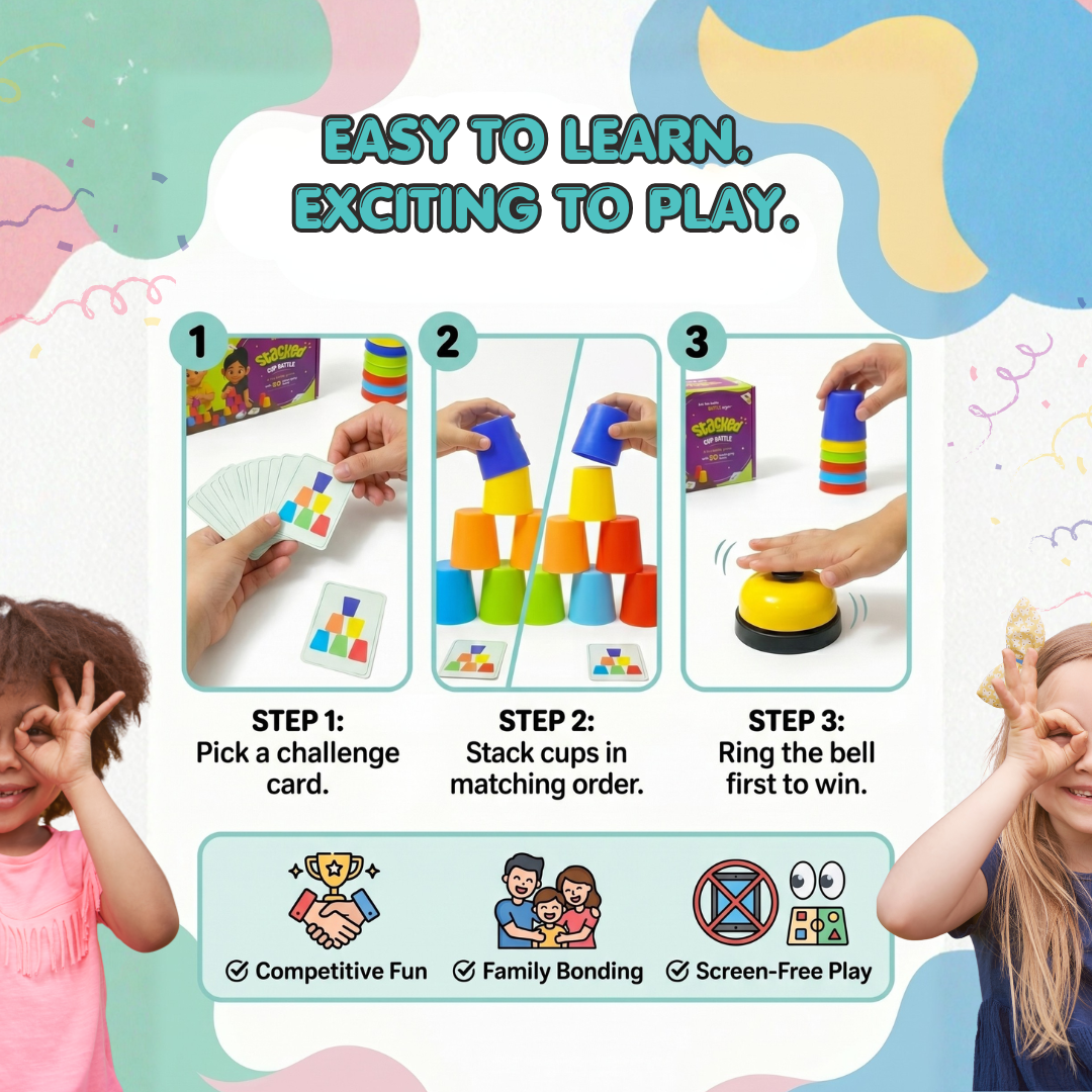 Stacked Cup Battle Game | Boost Speed, Focus & Reflex Skills | Ages 3+