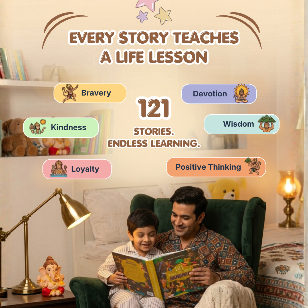 121 Hanuman Tales | Illustrated Bedtime Story Book | Ages 3+