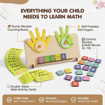 Little Peepers Wooden Counting & Math Learning Board