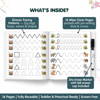 Little Peepers Wipe & Clean Patterns – Reusable Pre-Writing Activity Book