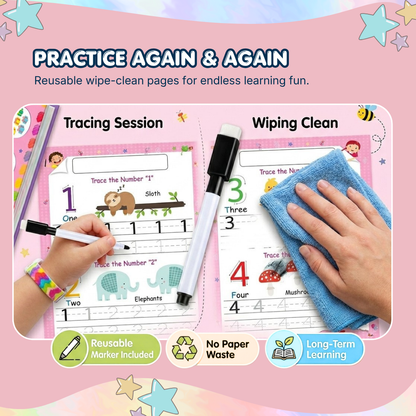Reusable Number Tracing Book | Build Number Writing & Pen Control Skills | Ages 2+