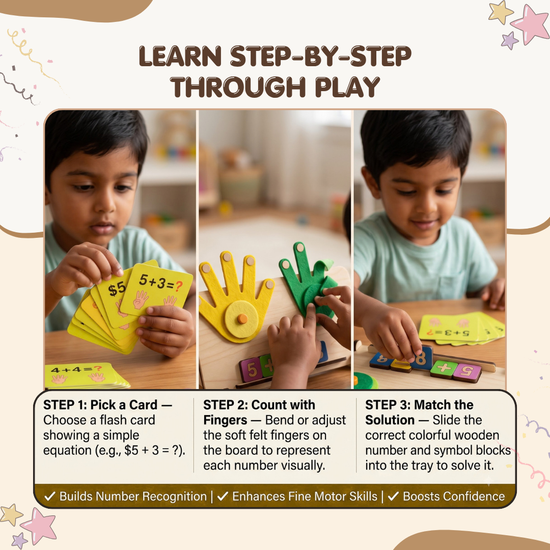Little Peepers Wooden Counting & Math Learning Board