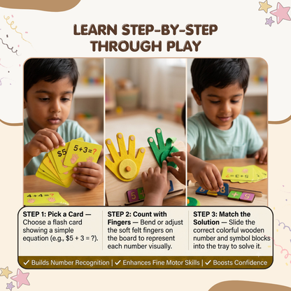 Little Peepers Wooden Counting & Math Learning Board