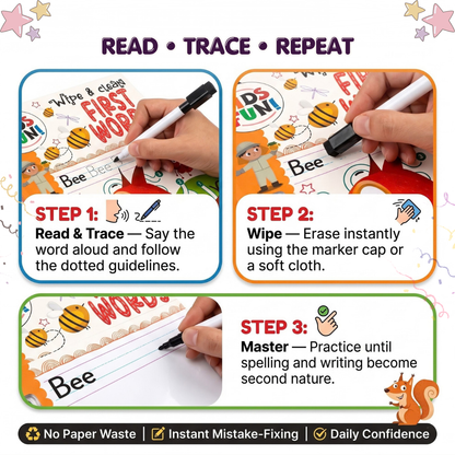 Little Peepers Wipe & Clean First Words Activity Book