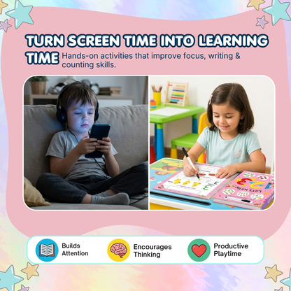 Reusable Number Tracing Book | Build Number Writing & Pen Control Skills | Ages 2+