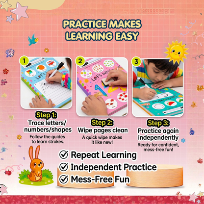 Reusable Tracing Book Set (Pack of 4) | Build Number Writing & Pen Control Skills | Ages 2+