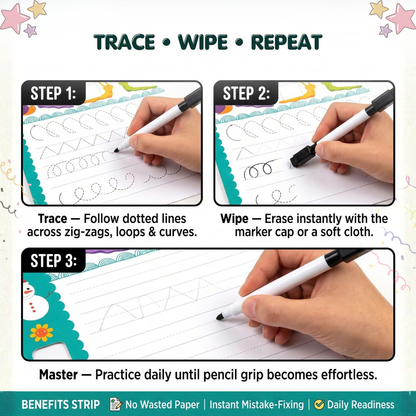 Little Peepers Wipe & Clean Patterns – Reusable Pre-Writing Activity Book