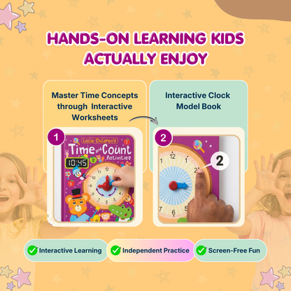 Time & Clock Learning Book | Learn Numbers & Clock Skills Through Play | Ages 4+