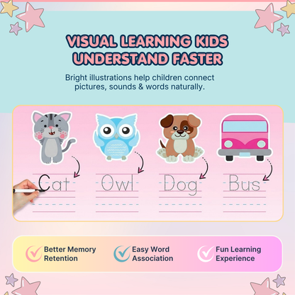 Reusable Word Tracing Book | Build Handwriting & Pen Control Skills | Ages 2+