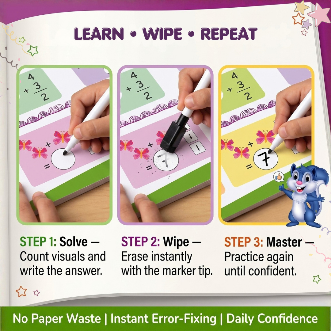Little Peepers Wipe & Clean Sums Activity Book
