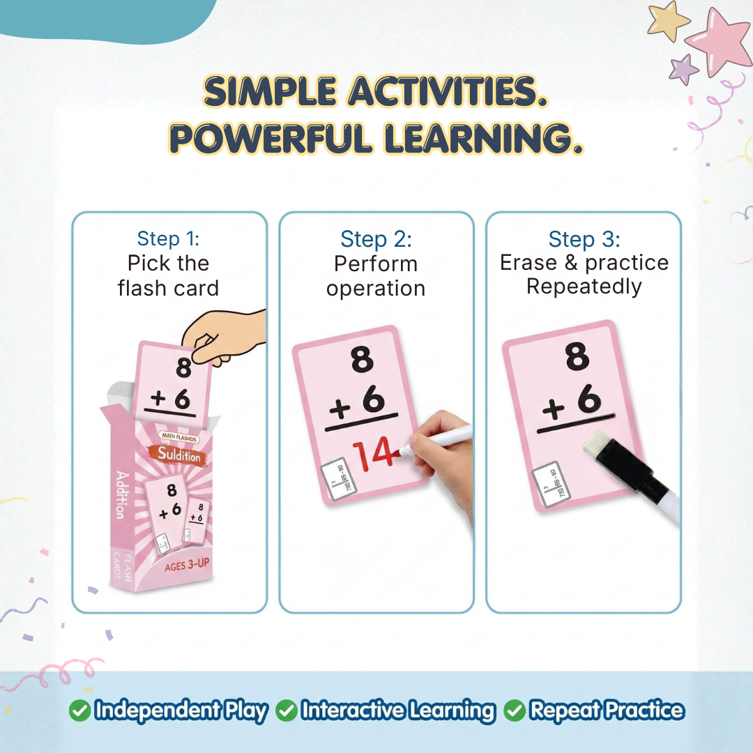 Arithmetic Flash Cards | Early Math Learning Through Play | Ages 3+