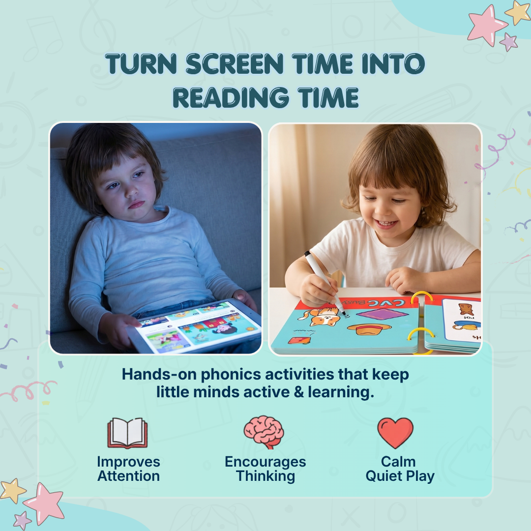 Phonics Activity Book | Boost Vocabulary & Speaking Skills | Ages 3+