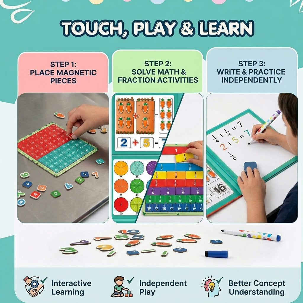 Magnetic Learning Board Set | Improve Counting, Reading & Focus | Ages 3+
