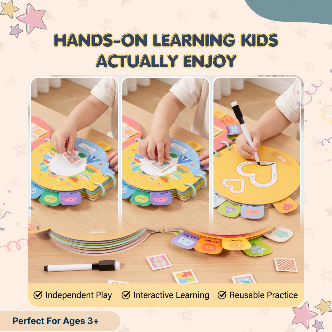 Shapes Matching Activity Book | Early Math Learning Through Play | Ages 3+