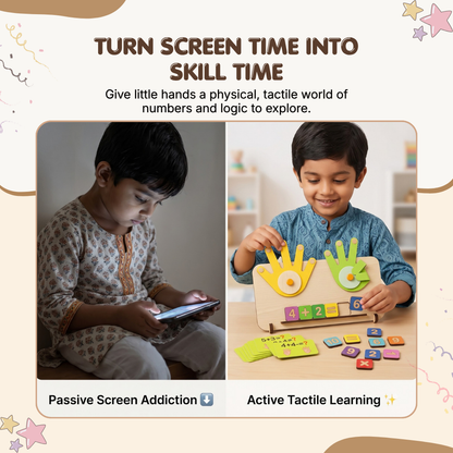 Little Peepers Wooden Counting & Math Learning Board