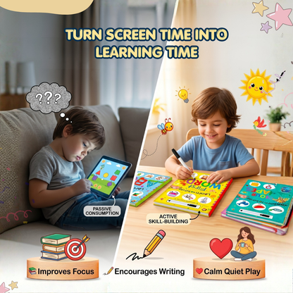 Reusable Tracing Book Set (Pack of 4) | Build Number Writing & Pen Control Skills | Ages 2+