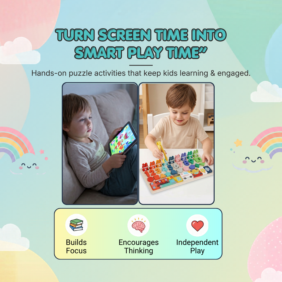 Frog Counting & Shape Sorting Board | Smart Learning Through Play | Ages 3+
