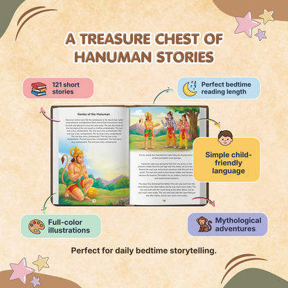 121 Hanuman Tales | Illustrated Bedtime Story Book | Ages 3+