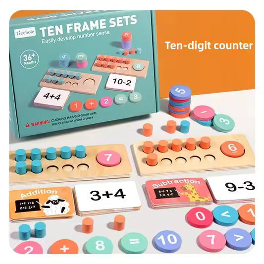 Kids Learning 1-10 Numbers Counting Toy Digital Operation Card Math Match Game