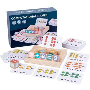 Wooden Math Operation Cube Game Toy Wooden Counting Game