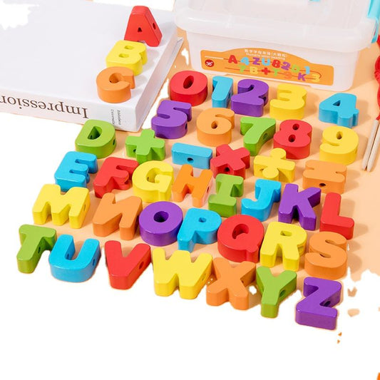 Wooden Alphabet & Number Beads Set